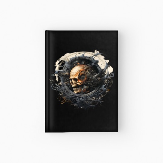 Mechanical Reverie Skull Art Halloween Scuplture Hardcover Journal