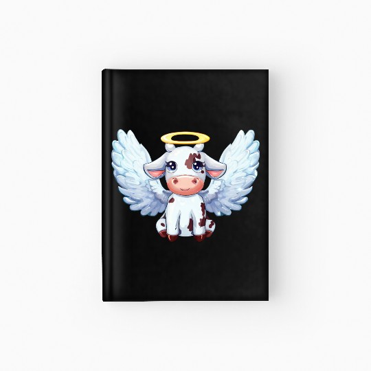 cow angel wings farm halo Hardcover Journal