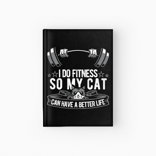 Fitness Workout Gym Cat Hardcover Journal