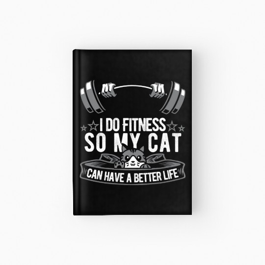 Fitness Workout Gym Cat Hardcover Journal