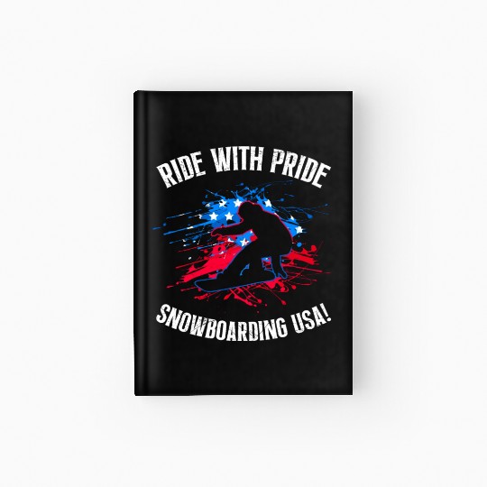 Snowboard Hardcover Journal Ride with Pride Snowboarding USA