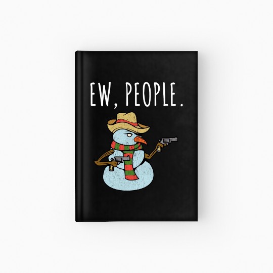 Ew People Armed Snowman Distressed Hardcover Journal