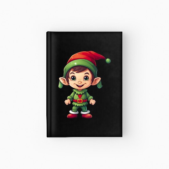 Cool Jolly Stylish Christmas Elf Hardcover Journal