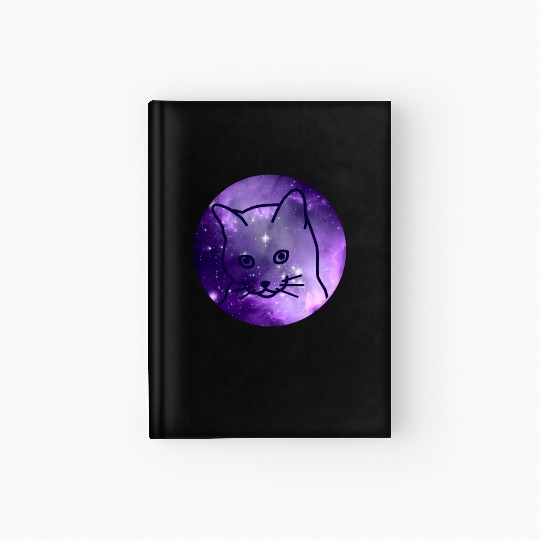 Galaxy Space Cat Funny Cat Lover Hardcover Journal