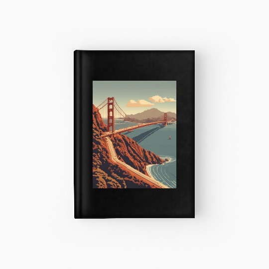 Golden Gate Bridge California Hardcover Journal, Golden Gate