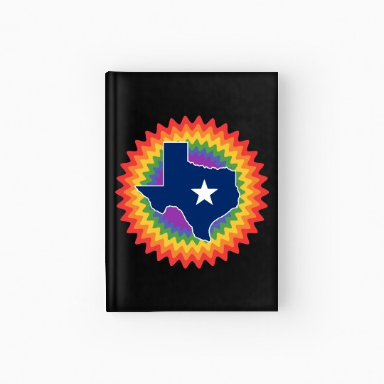 Texas Map Design for proud LGBT+ Texans Hardcover Journal