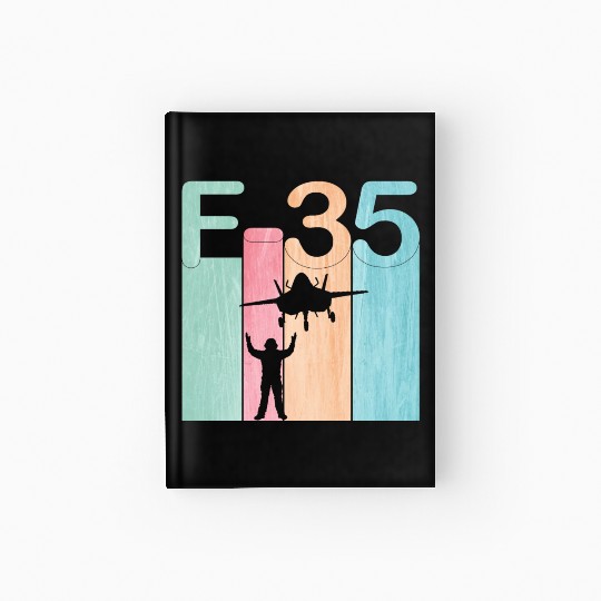 F35 Vintage Air Force Fighter Jets Hardcover Journal