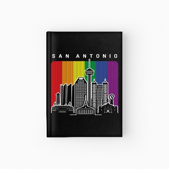 San Antonio Texas Rainbow Flag LGBTQAI Pride Hardcover Journal