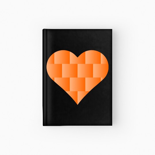 Orange Cute Heart Icon Hardcover Journal
