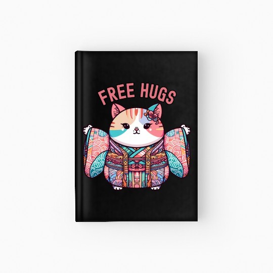Free hugs from Japanese cat Hardcover Journal