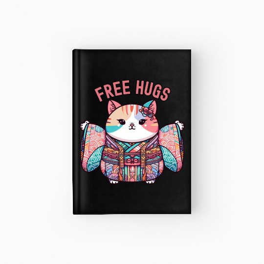 Free hugs from Japanese cat Hardcover Journal
