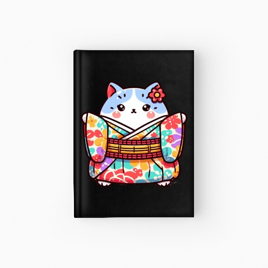Japanese cat or Neko Hardcover Journal