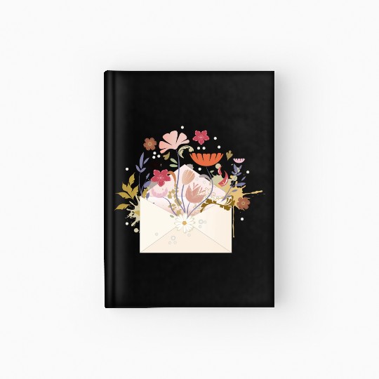 floral envelope with flowers and seal Hardcover Journal