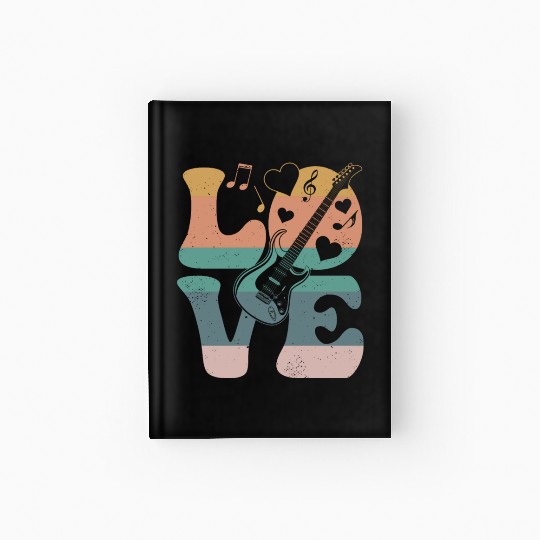 Electric Guitar Guitarist Instrument LOVE Hardcover Journal