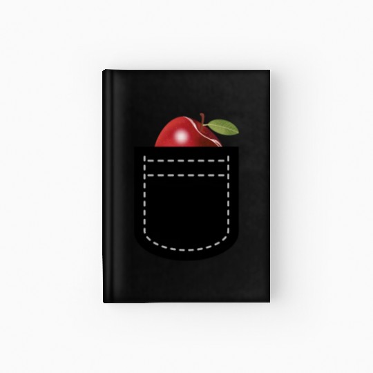 Cool Red Apple For Men Women Kids Pocket Red Apple Hardcover Journal