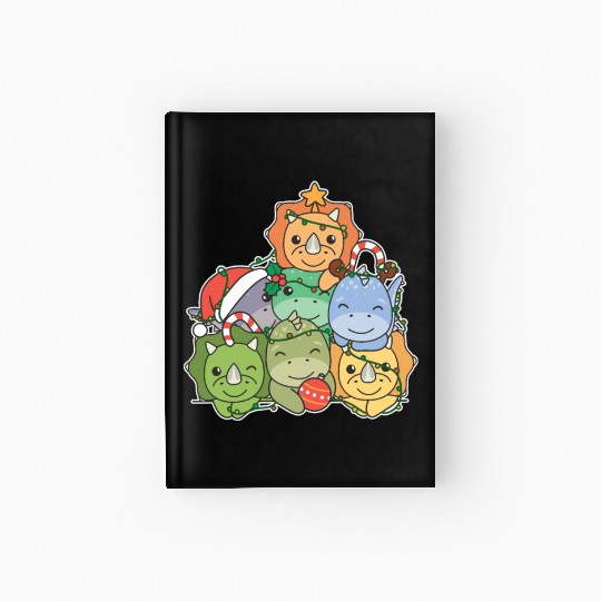 Dinosaur Christmas Tree Funny Animal Hardcover Journal