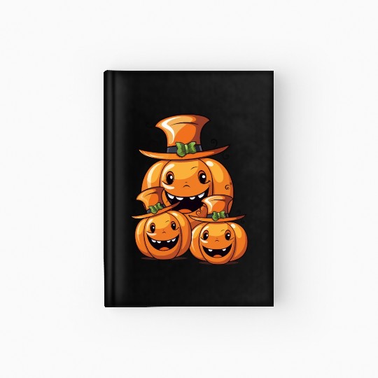 Funny Halloween Family Pumpkin With Spell Hat Hardcover Journal