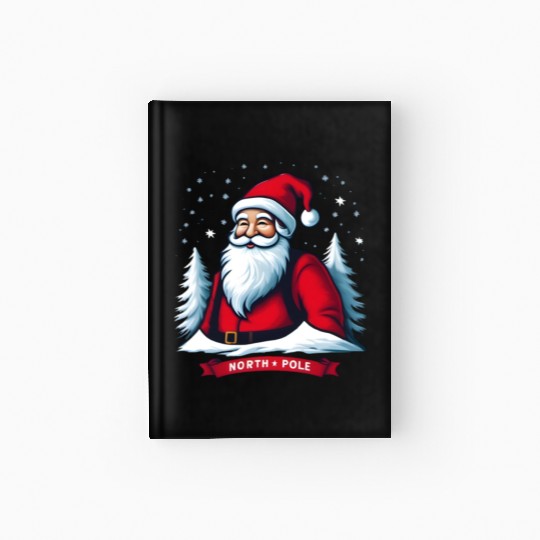North Pole santa merry christmas Hardcover Journal
