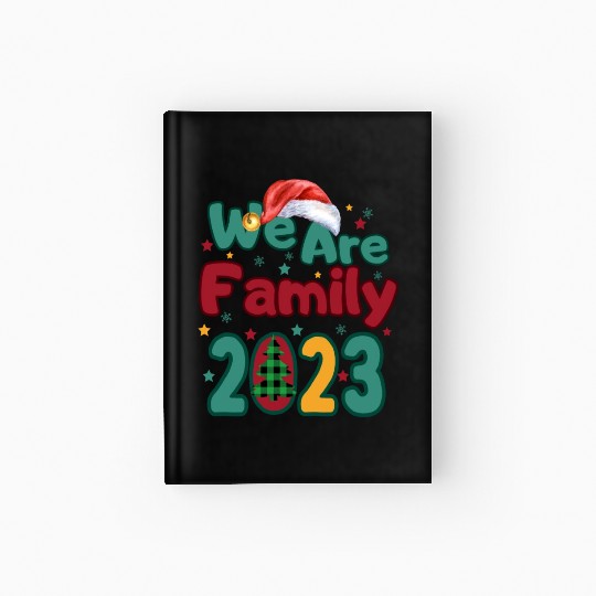 We Are Family Christmas Tree Santa Hat Pajama Hardcover Journal