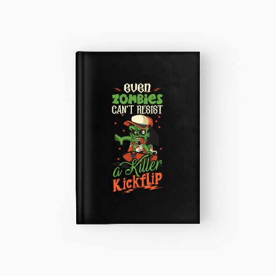 Spooky Horror Skateboarder Halloween Skateboarding Hardcover Journal