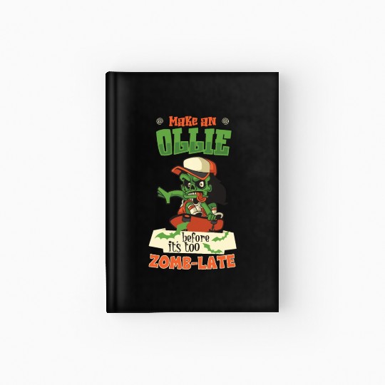 Spooky Horror Skateboarder Halloween Skateboarding Hardcover Journal