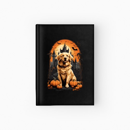 Pumpkin Paws and Bat Tails: A Spooky Golden Retrie Hardcover Journal