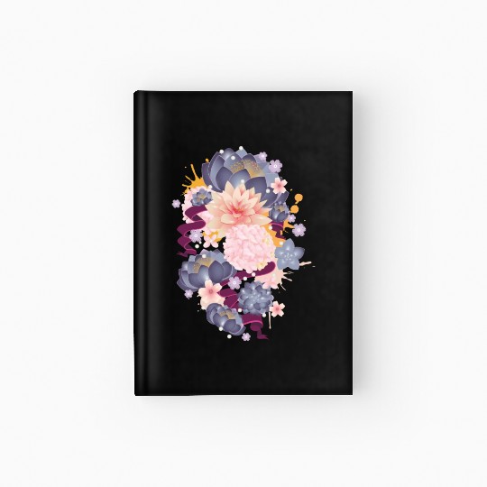 Composition of water lilies, hydrangeas & succulen Hardcover Journal