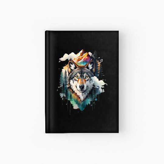 Majestic Mountain Wolf Nature Inspired Artwork Hardcover Journal