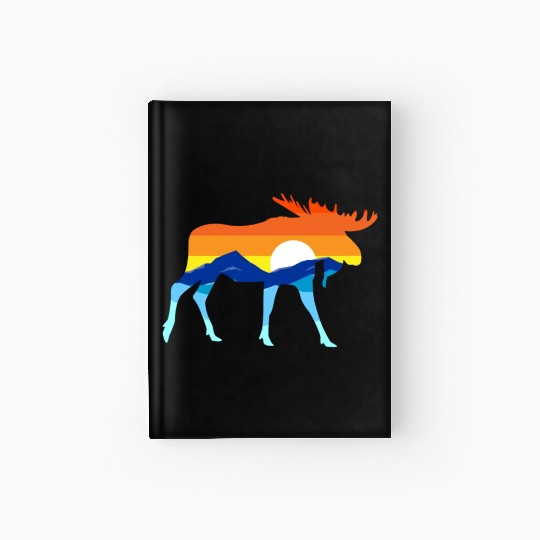 Camping Hiking Retro Mountains Outdoors Camp Moose Hardcover Journal