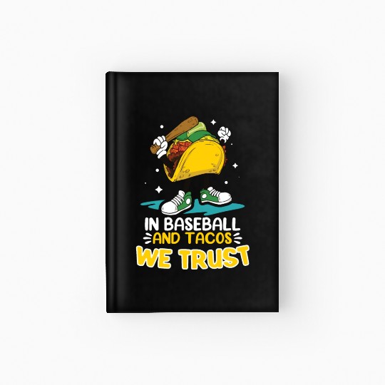 Taco Mexican Food Baseball Card Baseball Player Hardcover Journal