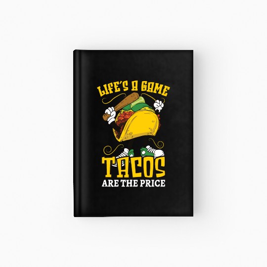 Taco Mexican Food Baseball Card Baseball Player Hardcover Journal
