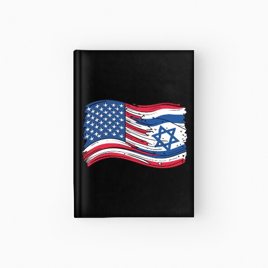 USA Israel flag! We stand with Israel! Hardcover Journal