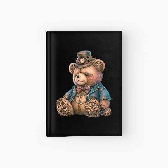 Steampunk Vintage Teddy Bear Hardcover Journal