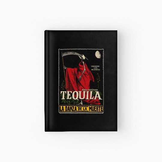 Vintage Mexican Tequila Calavera Hardcover Journal