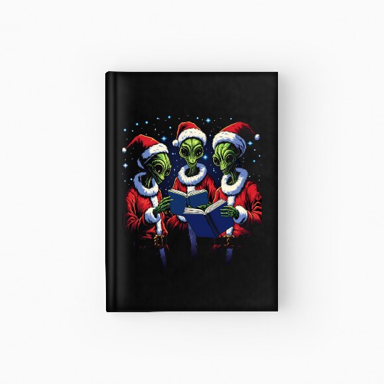 Alien Christmas Carolers Hardcover Journal