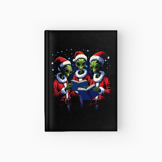 Alien Christmas Carolers Hardcover Journal