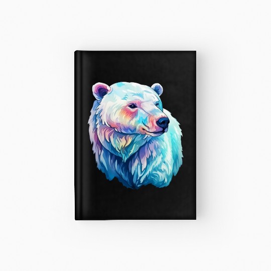 Polar Bear Roar in Winter Wonderland Watercolor Hardcover Journal