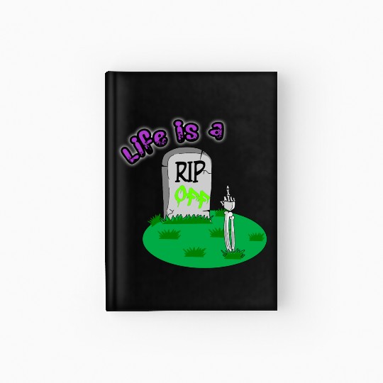 Rip Off Creepy Spooky Dark Joke Cartoon Mood Hardcover Journal