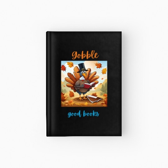 Gobble Good Book Thanksgiving Library Turkey Fall Hardcover Journal