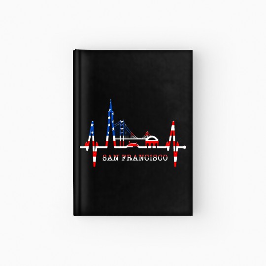 San Francisco Skyline Heartbeat California Lover Hardcover Journal