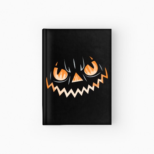 Creepy Jack o Lantern Carved Halloween Pumpkin Hardcover Journal