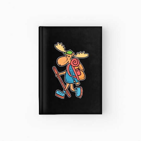 Moose Hiking Nature Person Gift Hardcover Journal