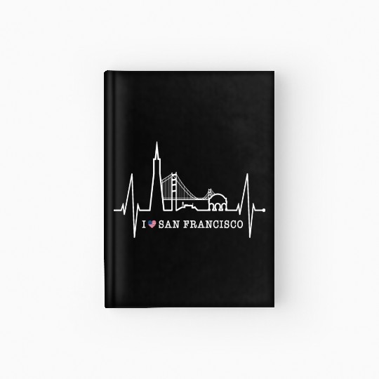 San Francisco Skyline Heartbeat California Lover Hardcover Journal