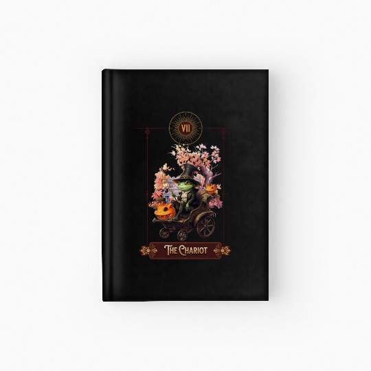 "The Chariot" Frog Tarot Card Hardcover Journal