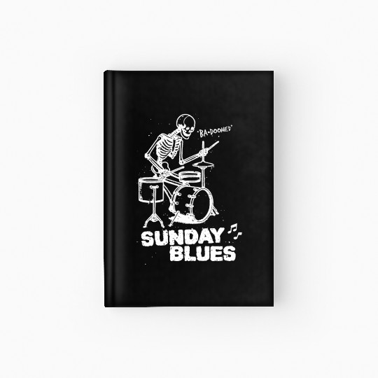 Sunday Blues - White Ink Hardcover Journal