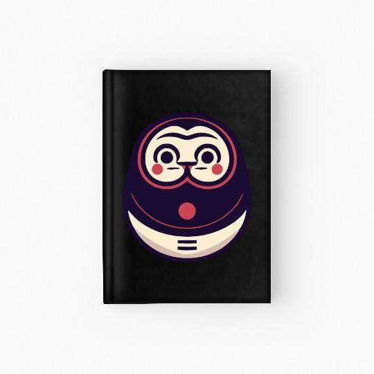 Kawaii Cat Face Daruma Doll Hardcover Journal