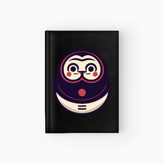 Kawaii Cat Face Daruma Doll Hardcover Journal