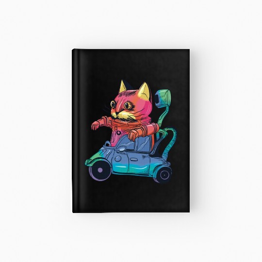 Robot Cat Driver Cat Lover Hardcover Journal