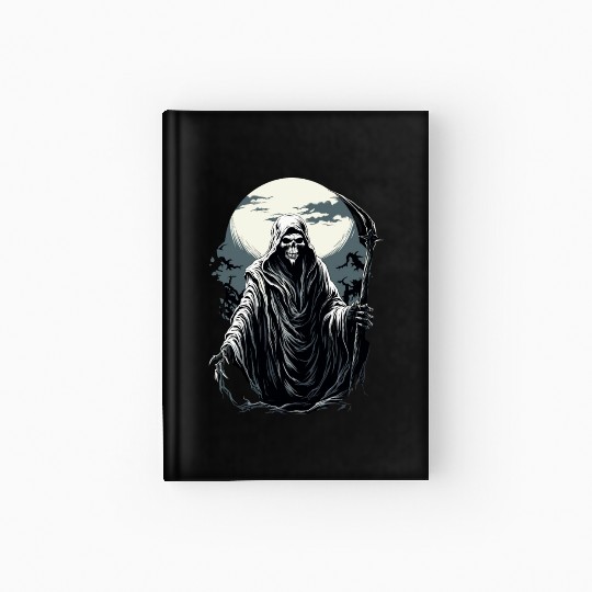 Spooky Halloween Grim Reaper Hardcover Journal