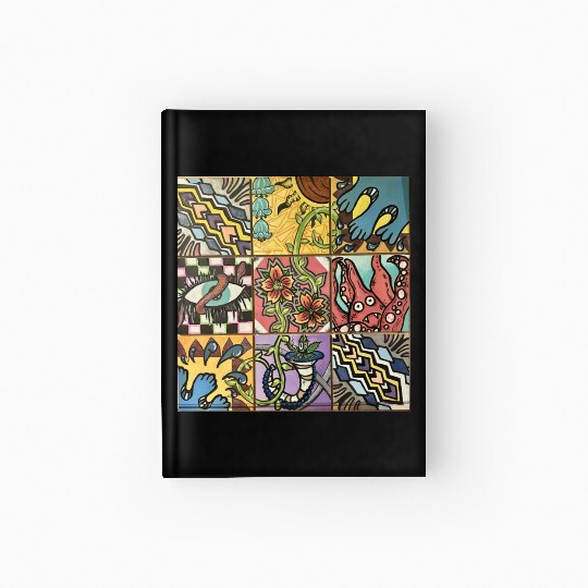 Hand painted wooden squares art by KateToxin Hardcover Journal